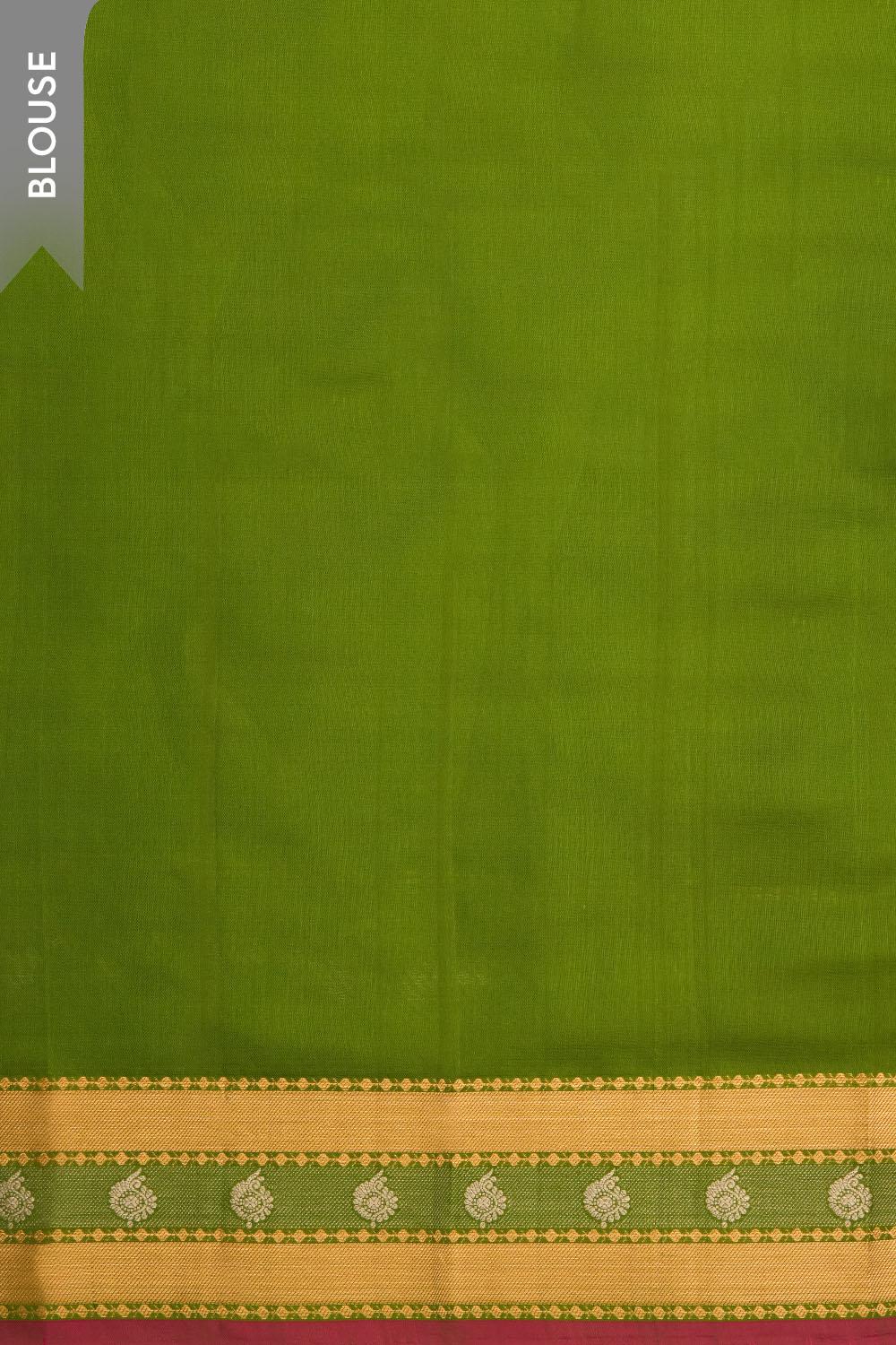 Dark Green Woven Kanjivaram Inspired Design Pure Silk Saree