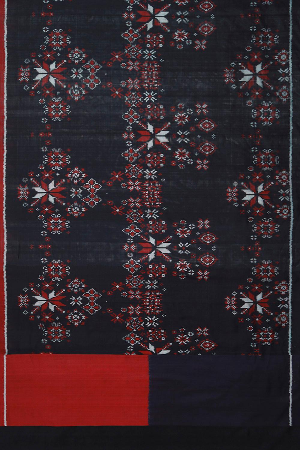 Black Rajkot Pure Silk Ikat Saree