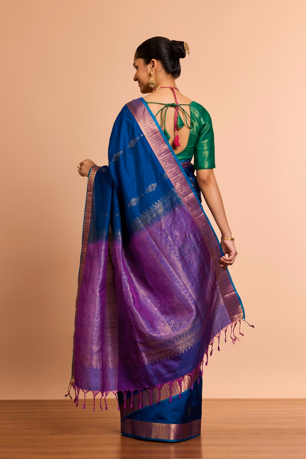 Blue Woven Soft Pure Silk Saree