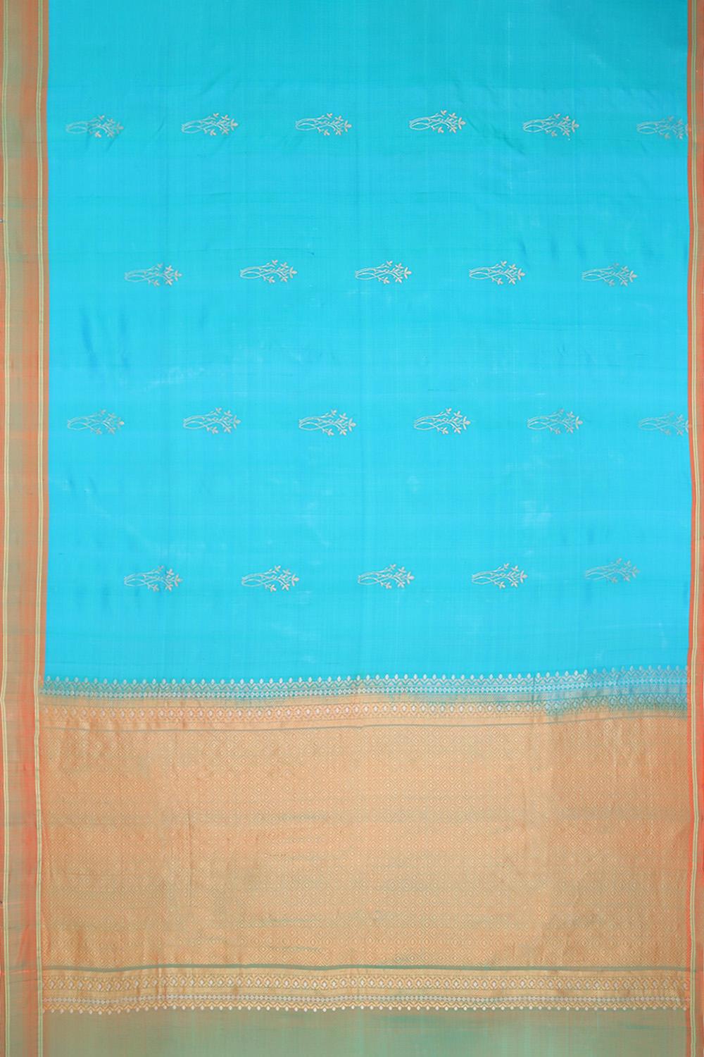 Blue Woven Soft Pure Silk Saree