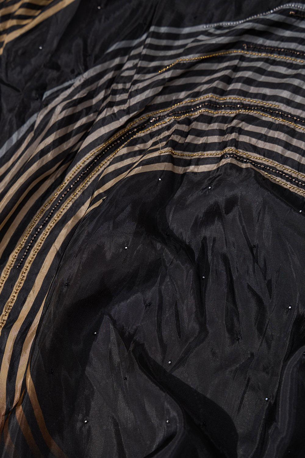 Black Printed Viscose Saree